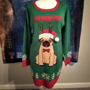 Blizzard Bay Women's L/s Tunic Bah Hum Bug, Cloverleaf, M (NWOT)